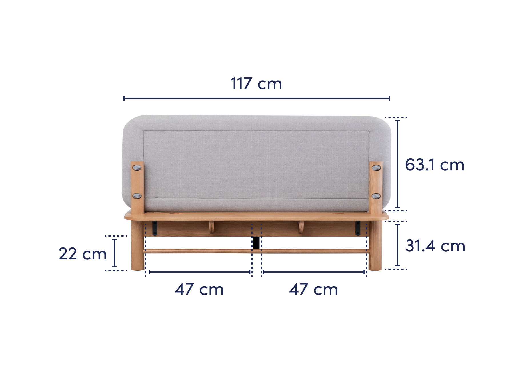 コアラファブリックベッドフレーム シングル 高さ 100cm x 幅 115cm x 奥行 230.3cm