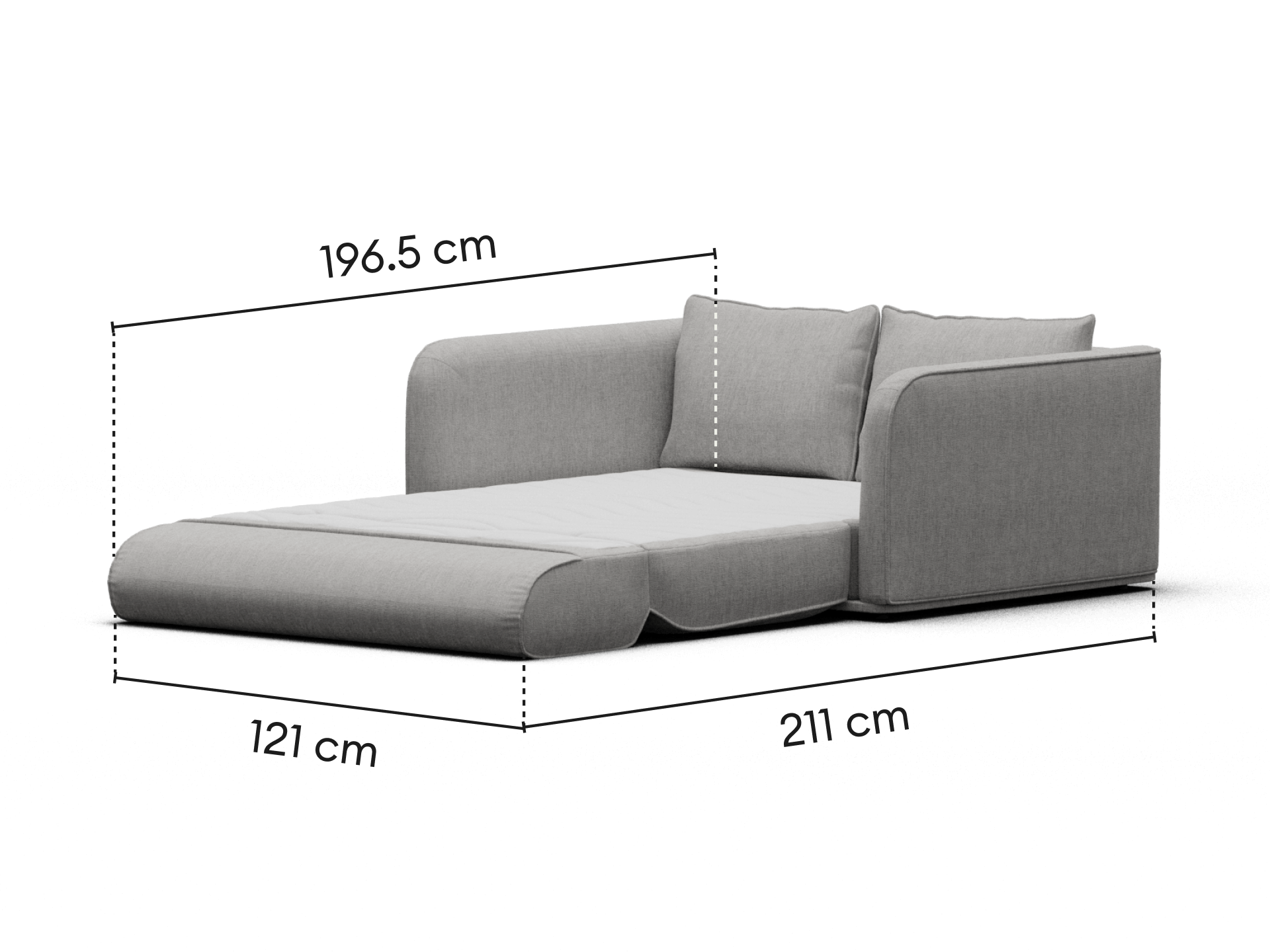 コアラソファーベッド CUSHY - 2人掛け（セミダブル） / ムーンライトシルバー (プレミアム ライン)