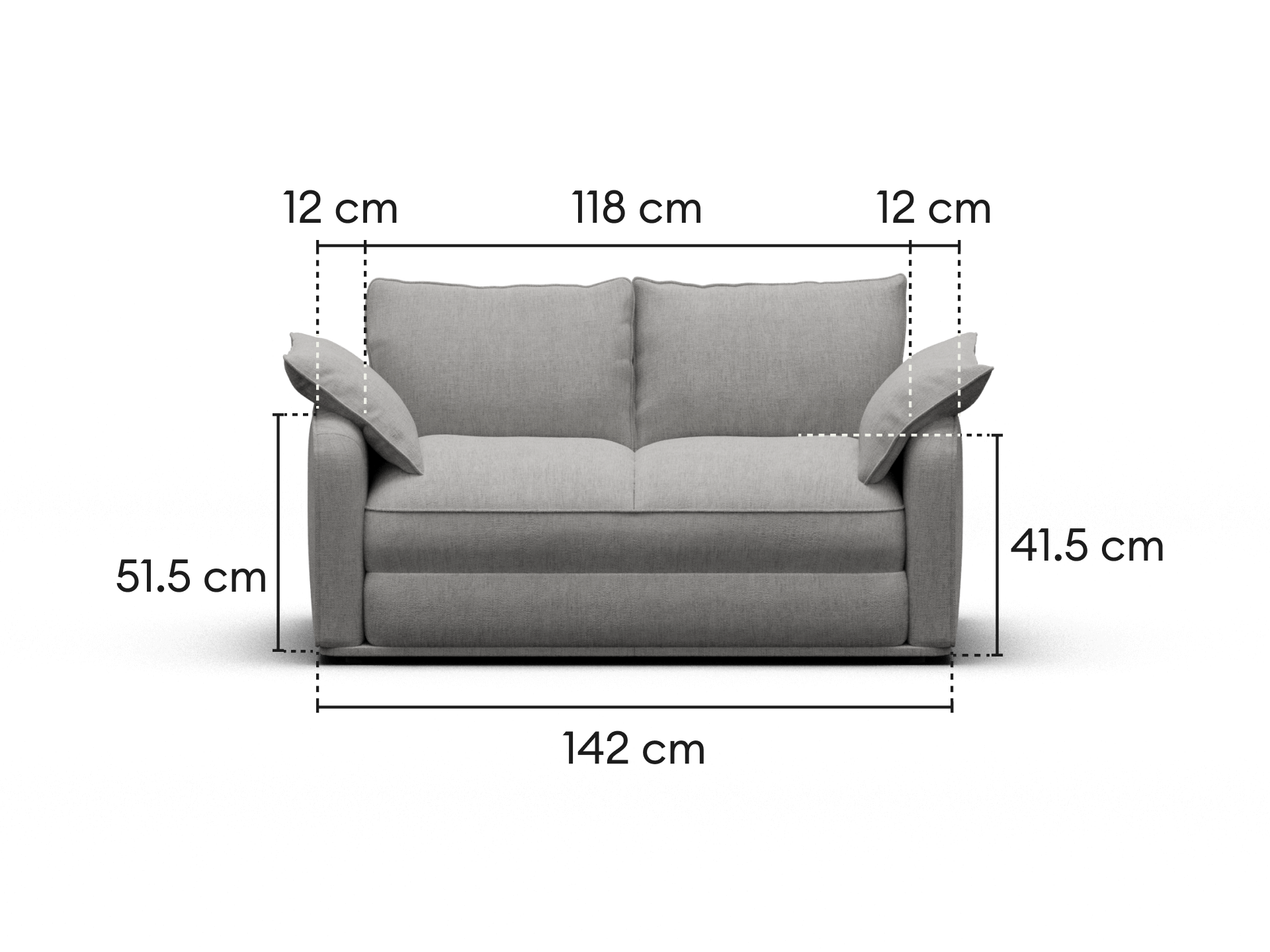 コアラソファーベッド CUSHY - 2人掛け（セミダブル） / ムーンライトシルバー (プレミアム ライン)