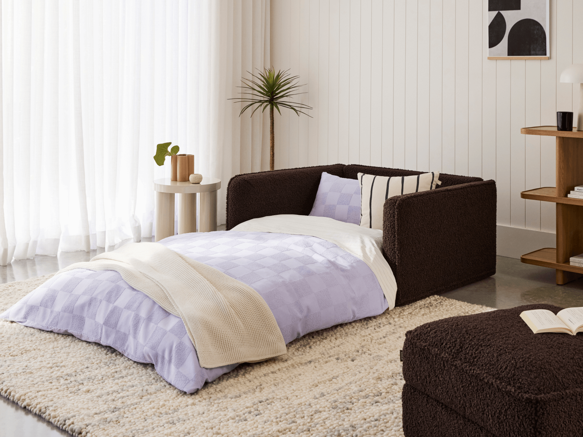 コアラソファーベッド CUSHY - 1人掛け（シングル） / カカオノワール (リュクス ライン)