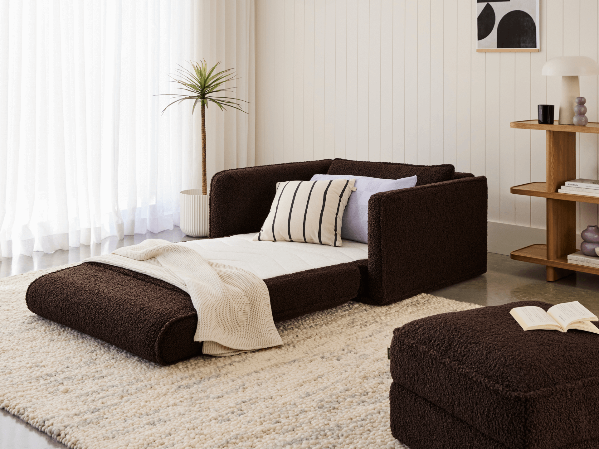 コアラソファーベッド CUSHY - 1人掛け（シングル） / カカオノワール (リュクス ライン)