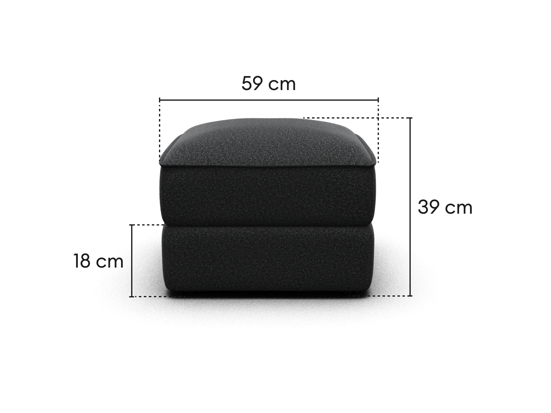 オットマン（コアラソファーベッド CUSHY） - チャコールグレー (クラシック ライン)