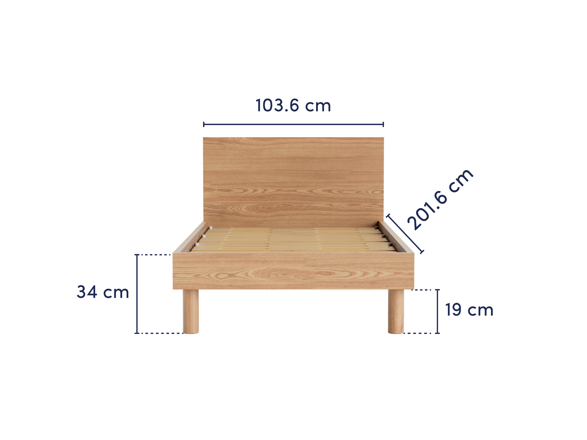 コアラアーバンベッドフレーム - シングル / ヘッドボードあり / ウォームアッシュ