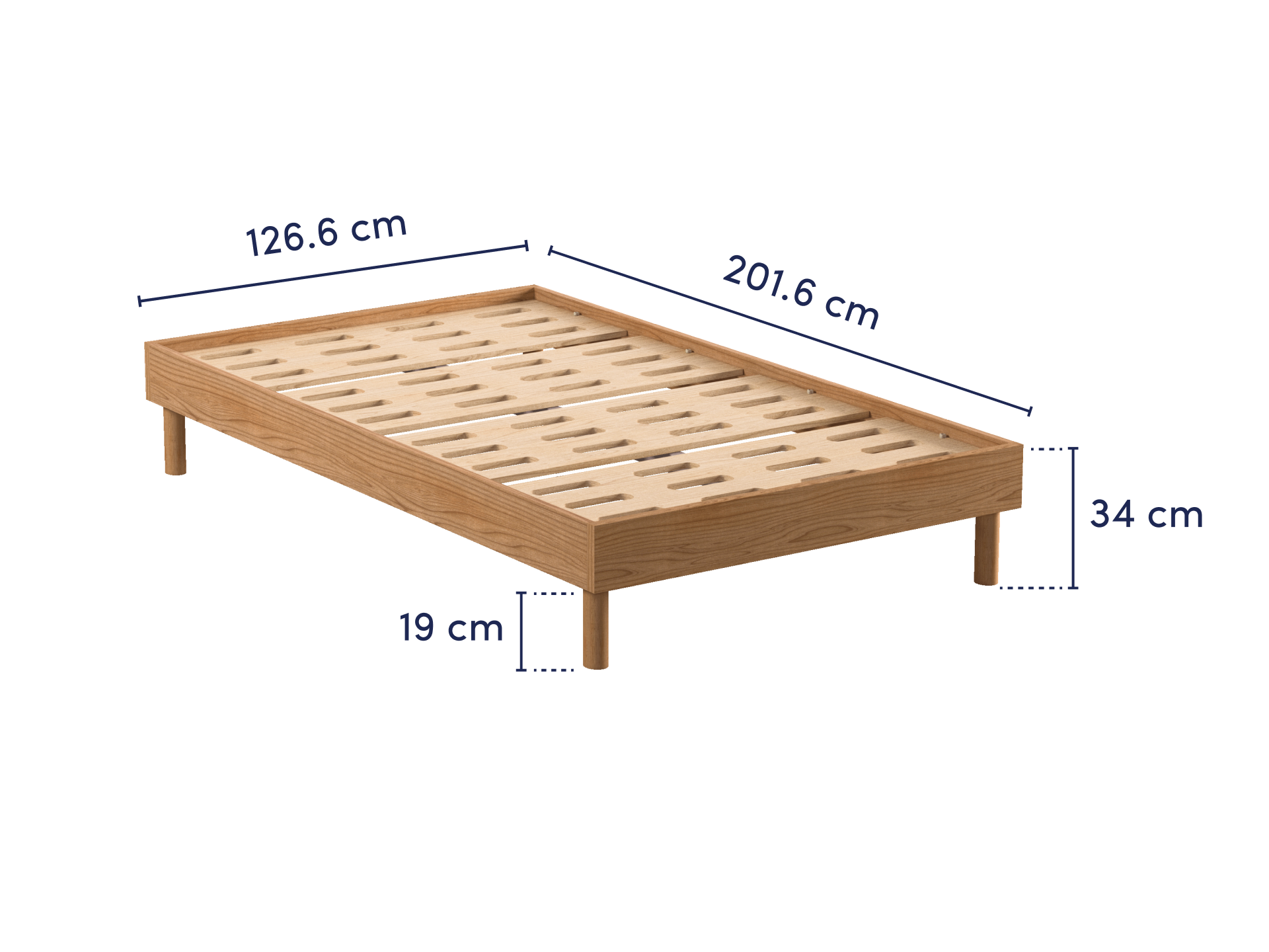 コアラアーバンベッドフレーム - セミダブル / ヘッドボードなし / ウォームアッシュ