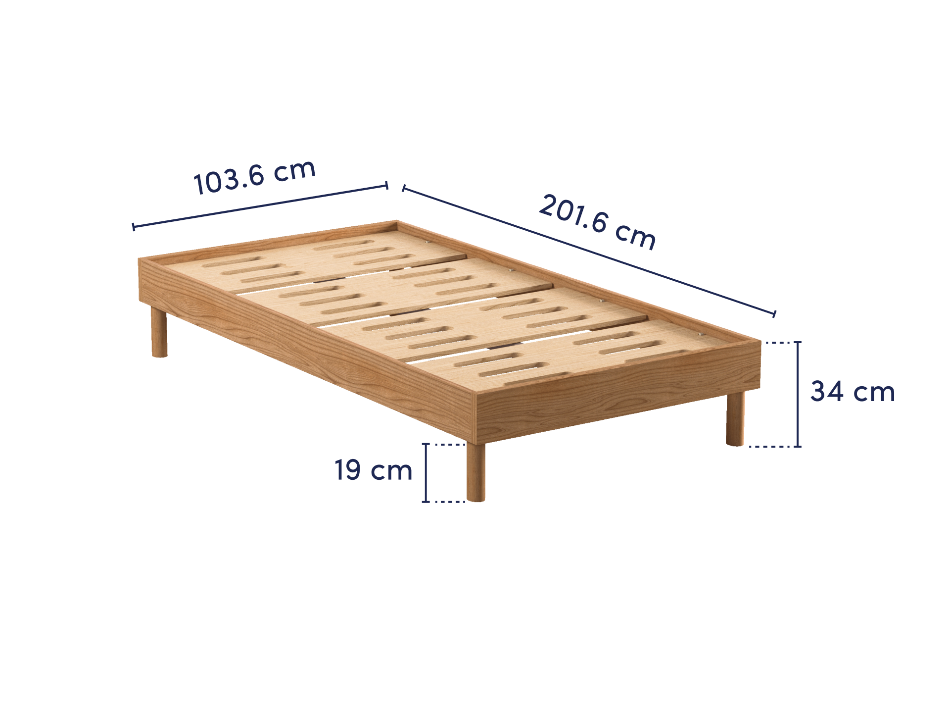 コアラアーバンベッドフレーム - シングル / ヘッドボードなし / ウォームアッシュ