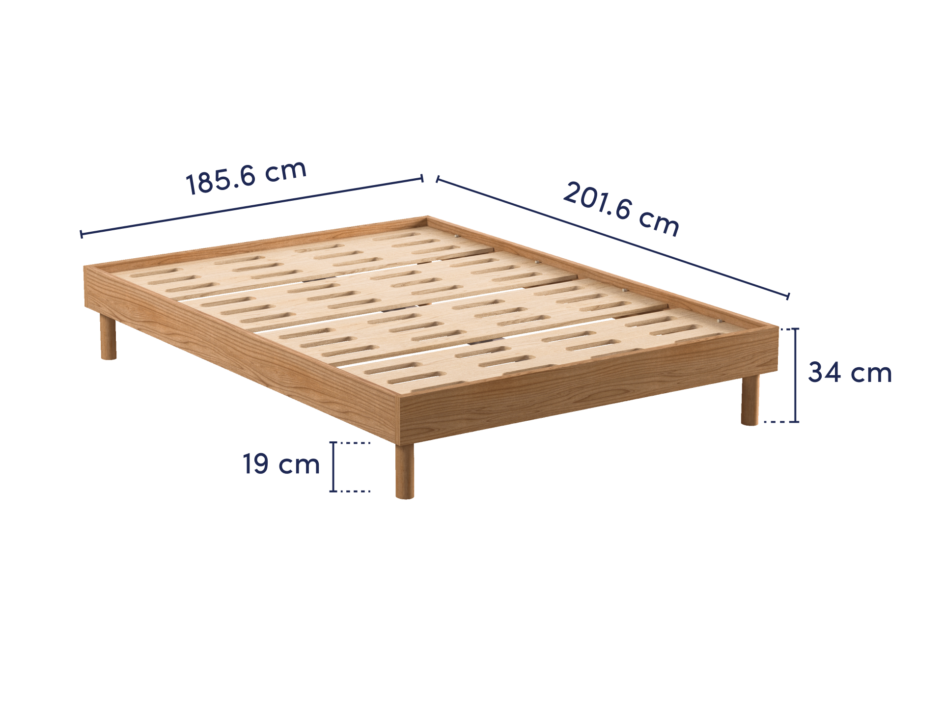 コアラアーバンベッドフレーム - キング / ヘッドボードなし / ウォームアッシュ