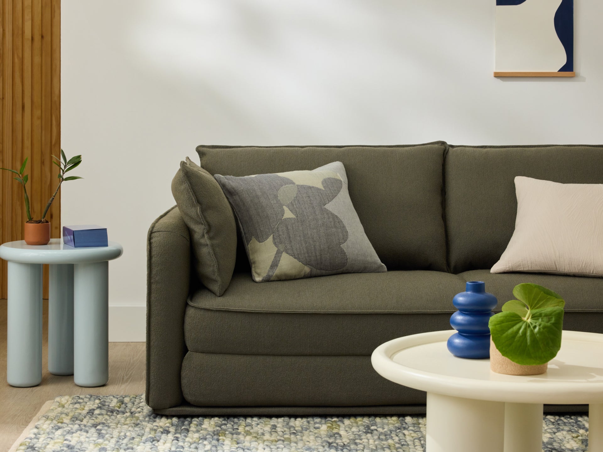 ツリートップスクッションカバー | オーガニック綿×植物モチーフが